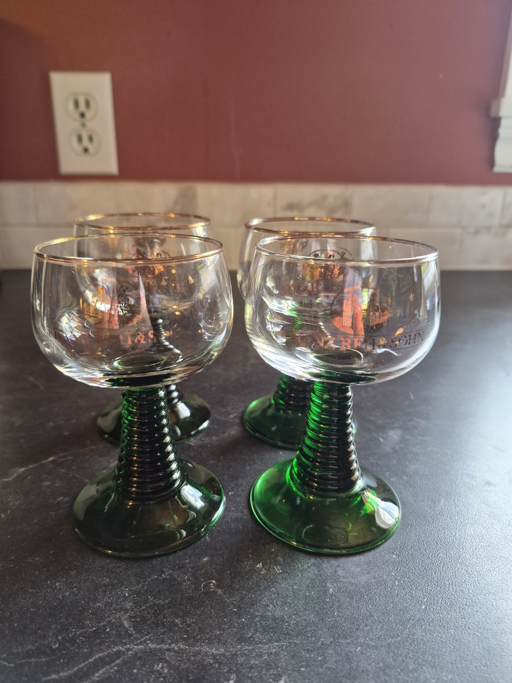 VTG Luminarc France "Franz Reh & Sohn" German Roemer Wine Glasses- Set Of 4